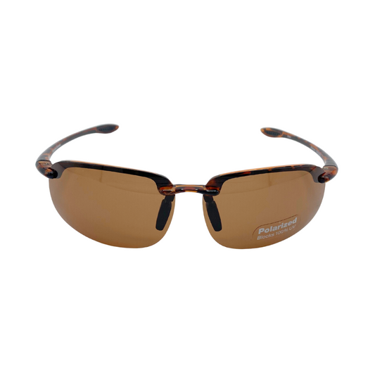 Fisherman Eyewear Skimmer, Shiny Tortoise with Brown Nose Pads/ Brown Lens