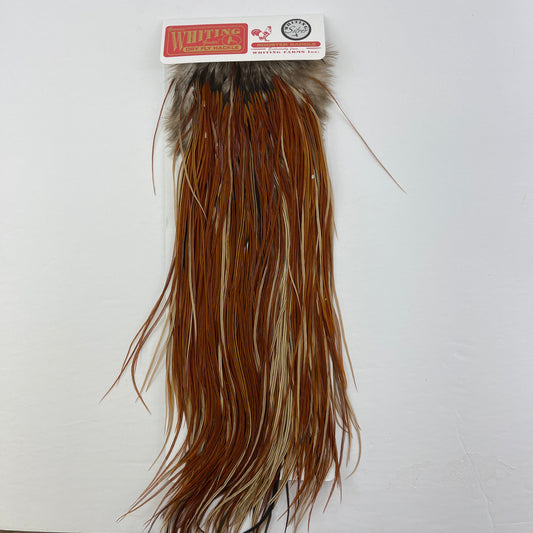 Whiting Farms Silver Grade rooster saddle in Furnace